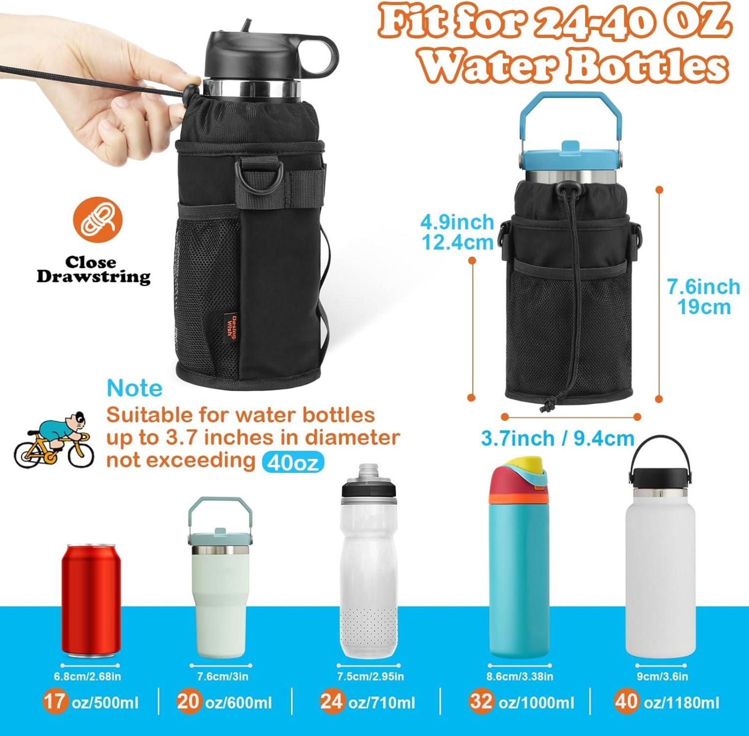 Fahrrad Flaschenhalter 24-40oz Schwarz Lycra