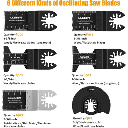 Multitool Sägeblätter Set 26 tlg Kohlenstoffstahl Edelstahl