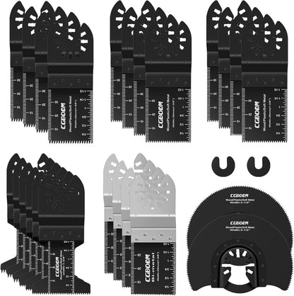26tlg Multitool Sägeblätter Kohlenstoffstahl Edelstahl Zubehör Set