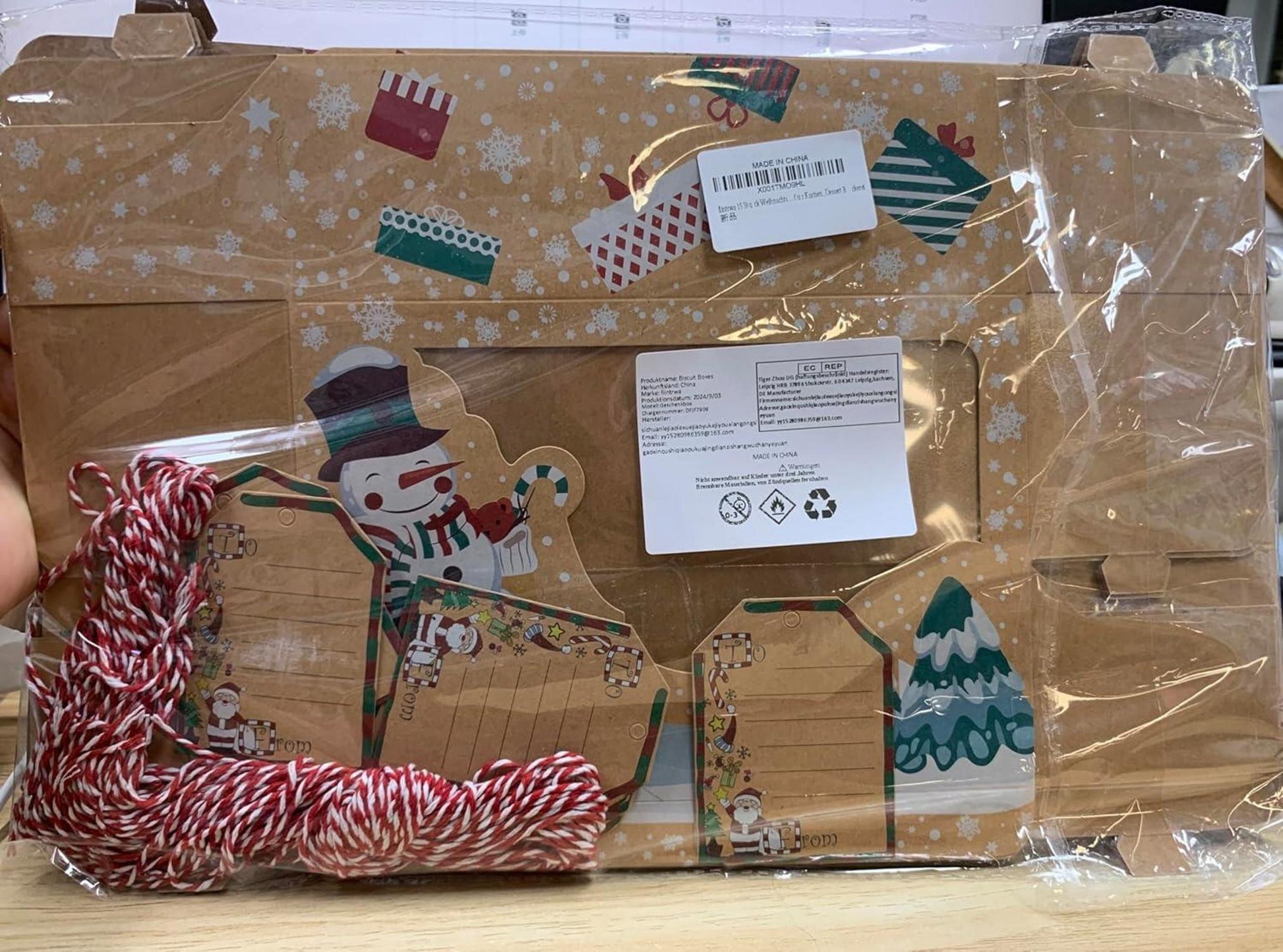 15 Weihnachts Kekskästen Geschenkboxen mit Fenster und