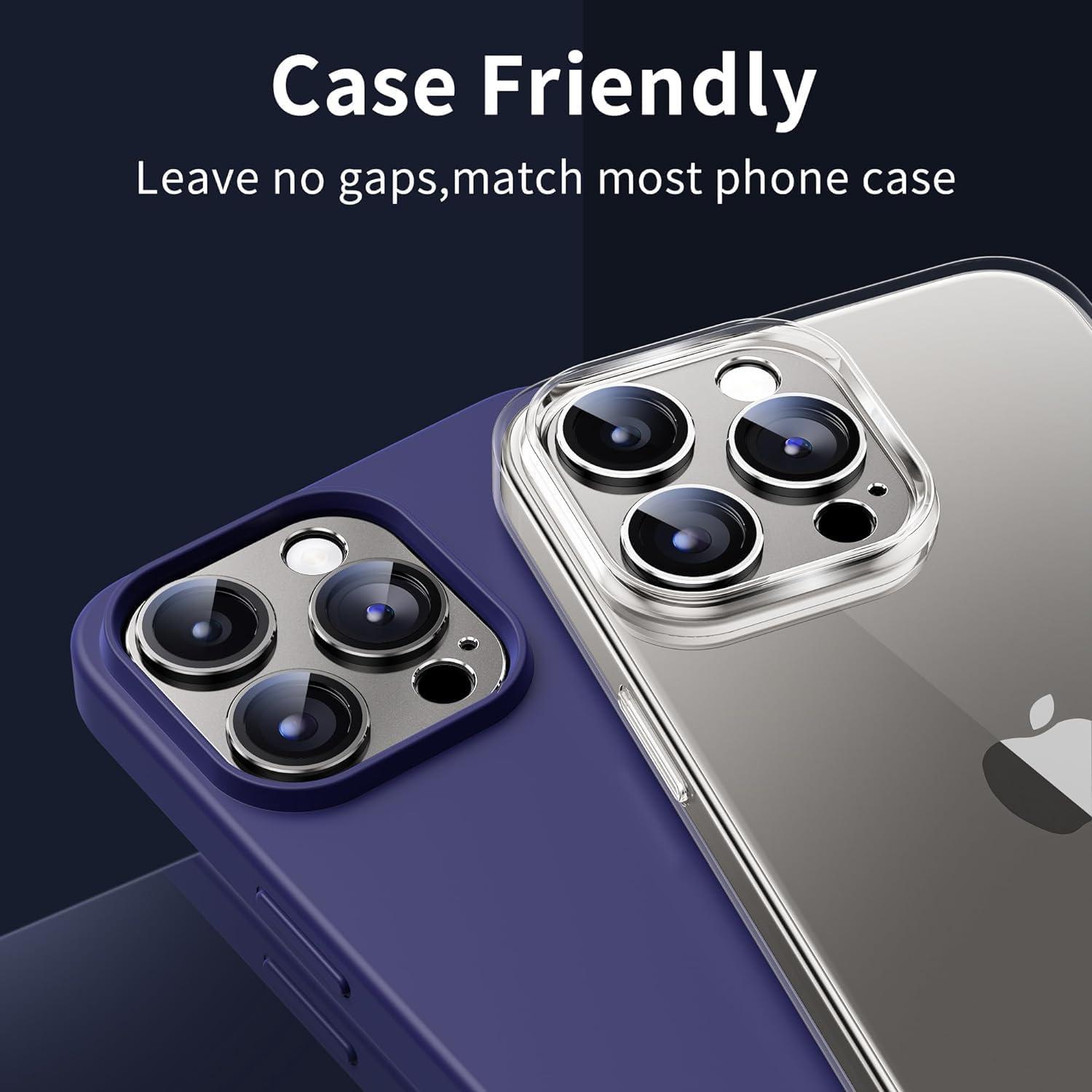 Kameraschutz WSKEN iPhone 15 Pro Max/Pro Displayschutz Blasenfrei 9H Härte