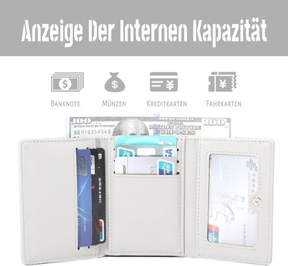 Geldbeutel Damen Klein PU Leder mit Münzfach und Kartenfächern