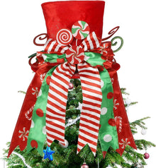 Weihnachtsbaum Spitze 30CM Roter Hut mit Schleifenband und Lollipop