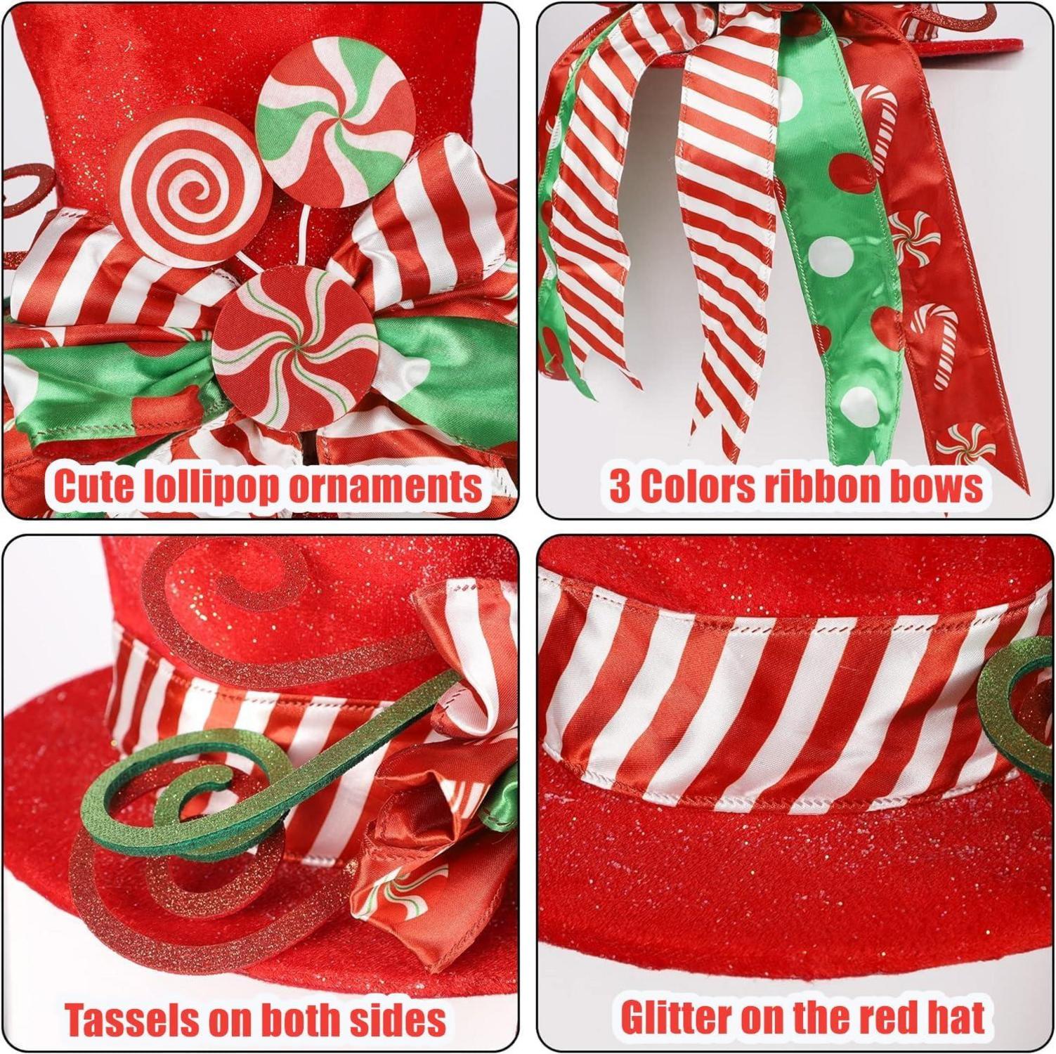 Weihnachtsbaum Spitze Hut 30CM Roter Winter Dekor Ornamente