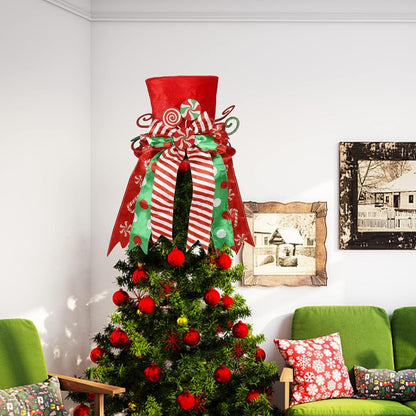 Weihnachtsbaumspitze 30CM Roter Hut Gestreift Lollipop Zuhause Winter Dekor