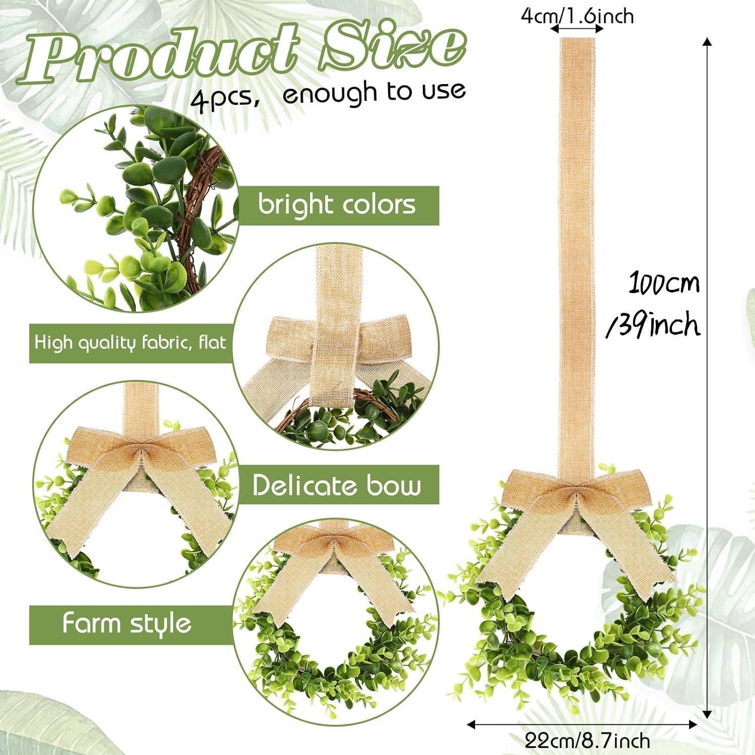 Weihnachtliche Küchenschrankkränze 4er Set 22CM Künstlich