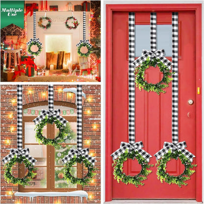 4 Stück Weihnachtliche Küchenschrankkränze 22CM Künstliche