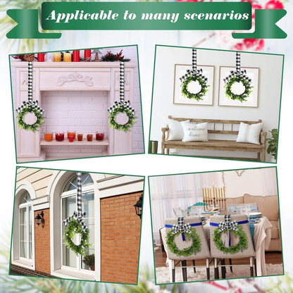 4er Pack Weihnachtsküchenschrank Kranz Deko Set 22CM Schwarz