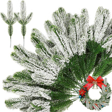 Weihnachts Kiefernnadeln Deko Tannenzweige Kunstschnee 60 Stück 24CM