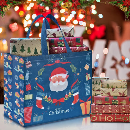 Geschenktüten Weihnachten Groß Wiederverwendbar 18 Stück 40x36x15CM