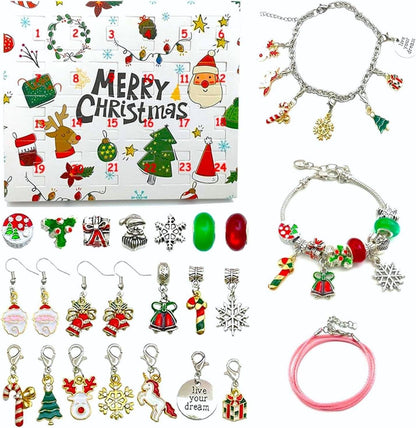 Weihnachts Countdown Kalender mit Armbändern & Anhängern fur Jungs und
