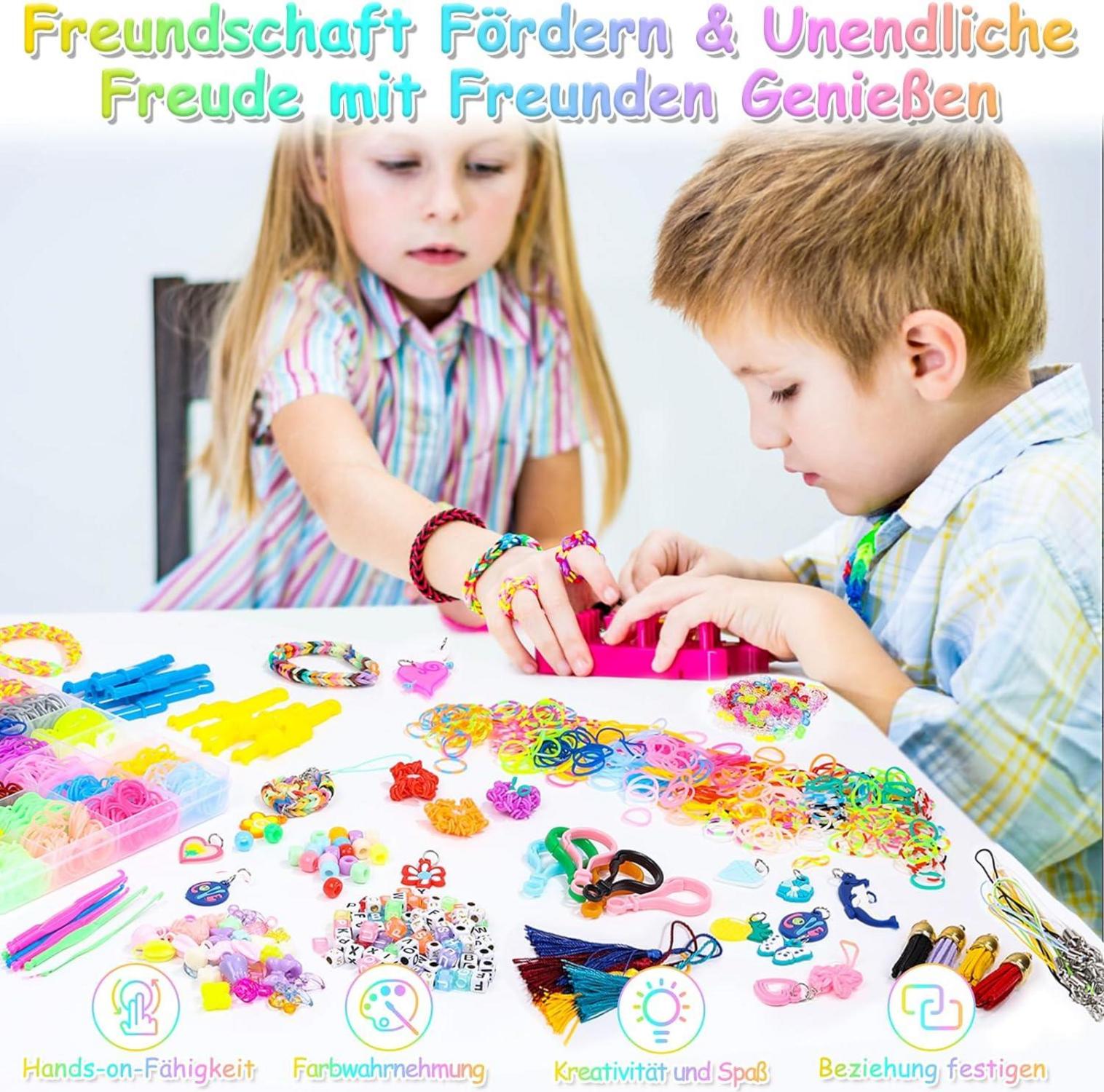Bunte Loom Bands Set 3300+ 36 Farben Rubber Bands Kit Accessoires DIY Kinder