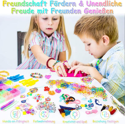 Bunte Loom Bands Set 3300+ 36 Farben Rubber Bands Kit Accessoires DIY Kinder