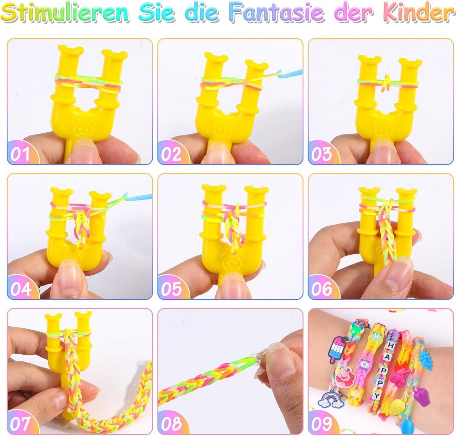Loom Bänder Set Armbänder 3300+ 36 Farben Rubber Bands Kit Accessoires