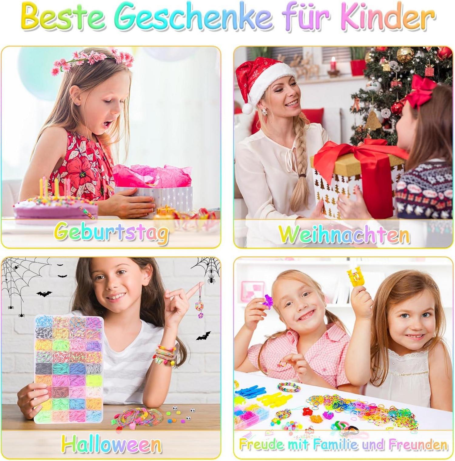Bunte Loom Bands Set 3300+ 36 Farben Rubber Bands Kit Accessoires DIY Kinder