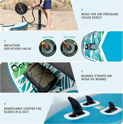 FunWater Aufblasbares Stand Up Paddle Board SUP Paddleboard Zubehör Komplettset