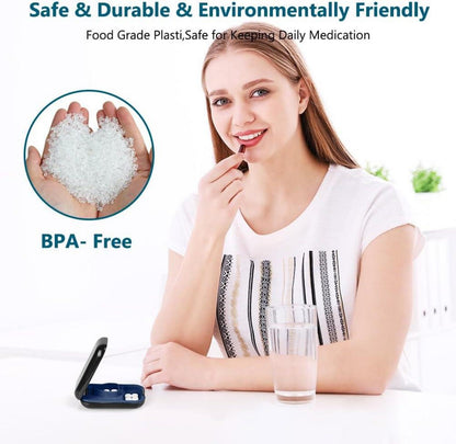 Pillenschneider für Tabletten mit Aufbewahrungsfach, Schwarz