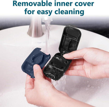 Tablettenteiler für kleine und große Tabletten mit Aufbewahrungsfach in Schwarz