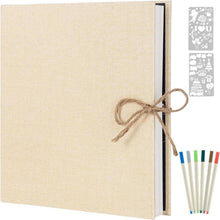 AIOR Selbstklebendes Fotoalbum Retro Scrapbook 60 Weiße Seiten 33x32cm