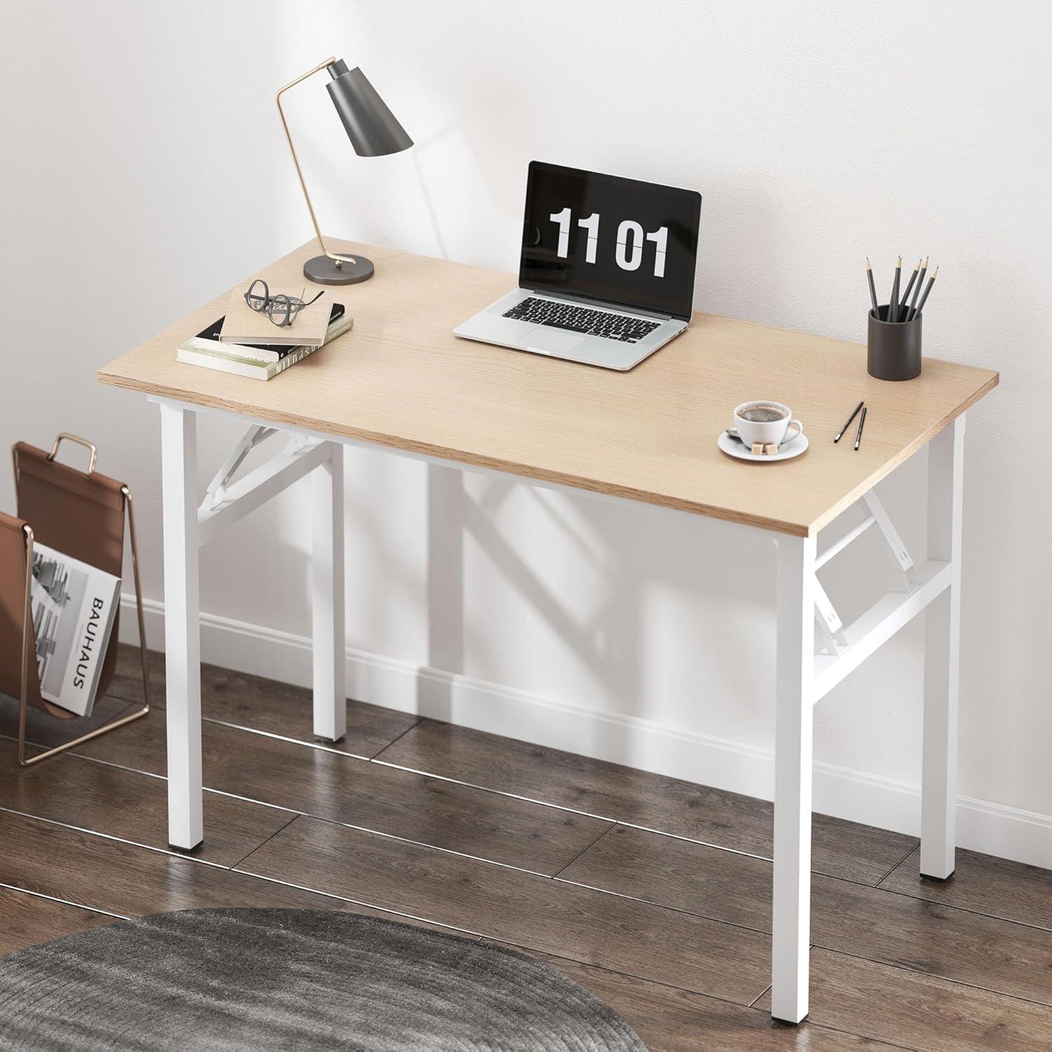 Klapptisch 80x40 cm Metallrahmen Kompakt Schreibtisch Bürotisch