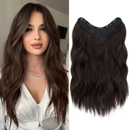 Gewellte Haarverlängerung Mittelbraun 45cm – Clip-In Einteiler