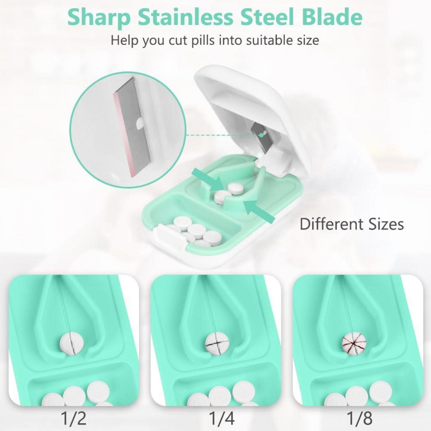 Tablettenteiler für Kleine und Große Tabletten mit Aufbewahrungsfach