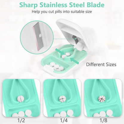 Tablettenteiler für Kleine und Große Tabletten mit Aufbewahrungsfach