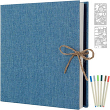 Selbstklebendes Fotoalbum 60 Weiße Seiten 33x32cm Blau