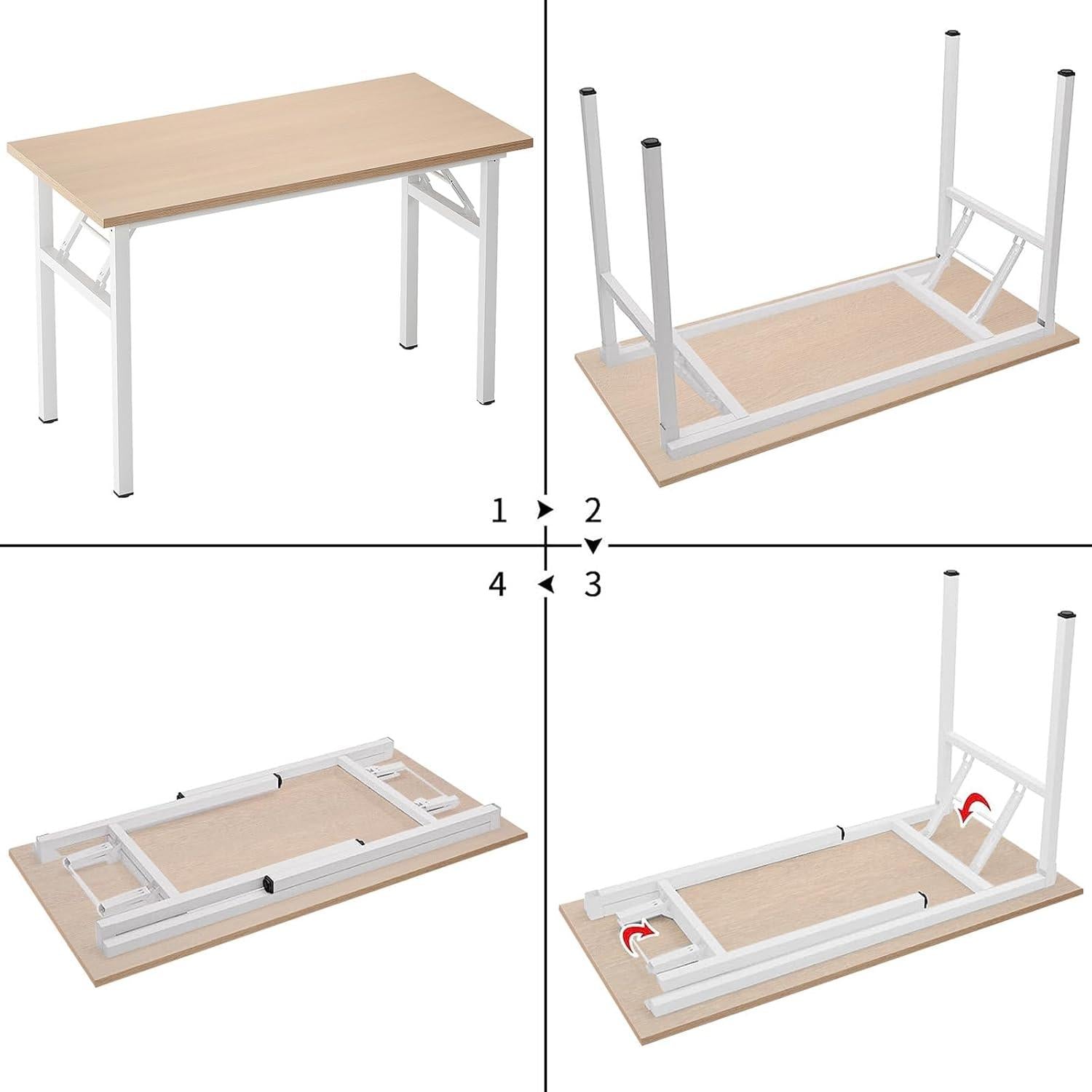 SogesHome Klapptisch 120x60x75 cm Computertisch PC Schreibtisch Büroarbeitsplatz