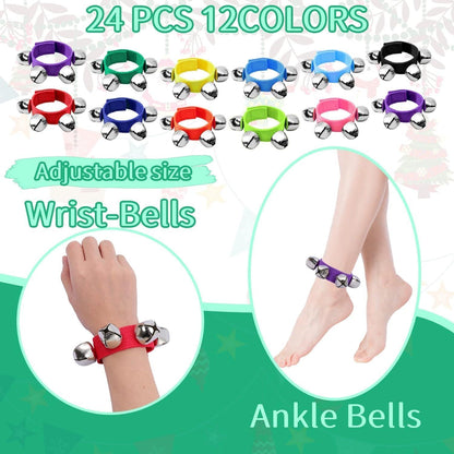 24 Stück Armband Jingle Bells 12 Farben Handgelenkglocken Baby