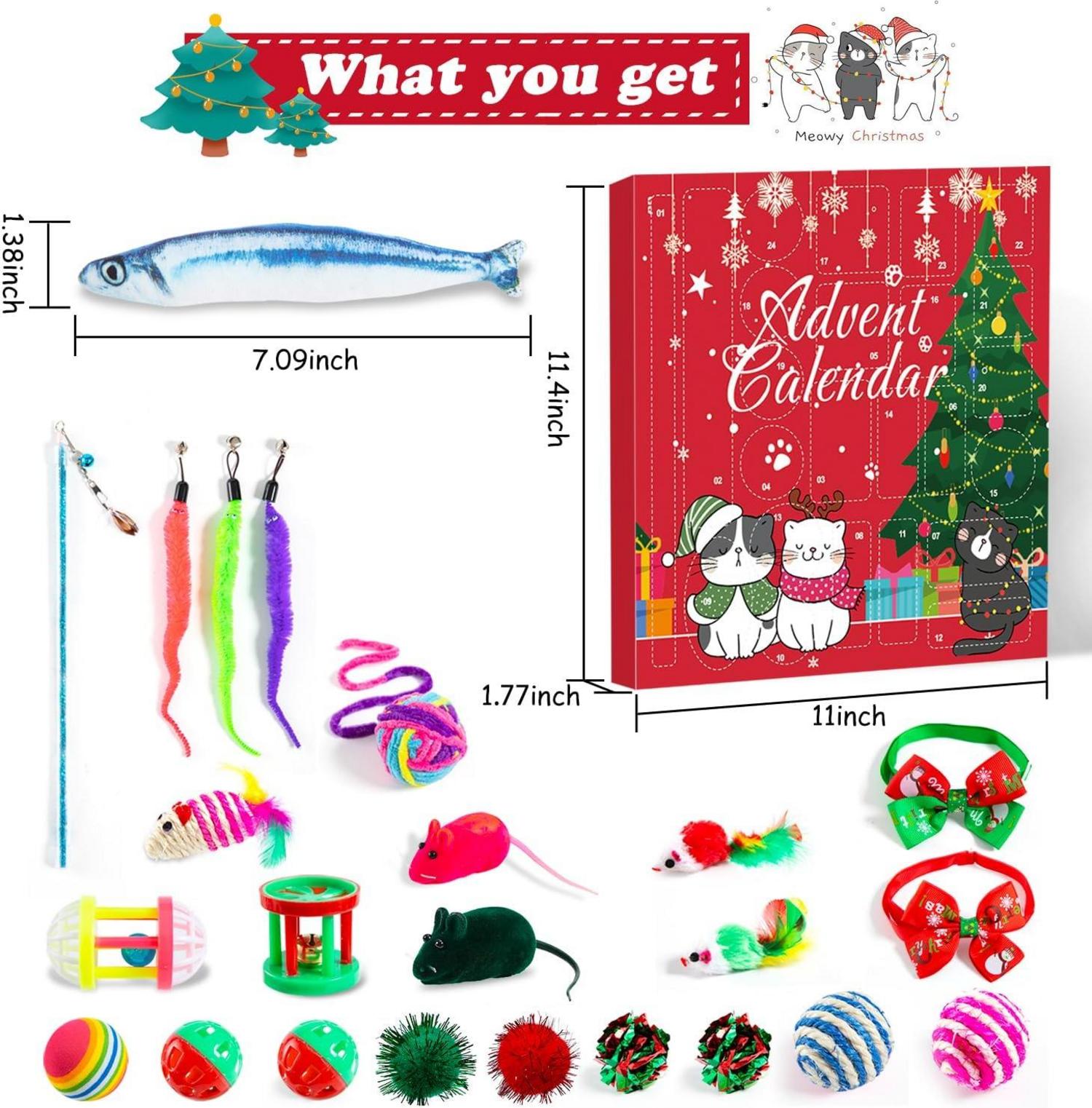 Katzen-Adventskalender 24-tlg. Interaktives Spielzeug Set