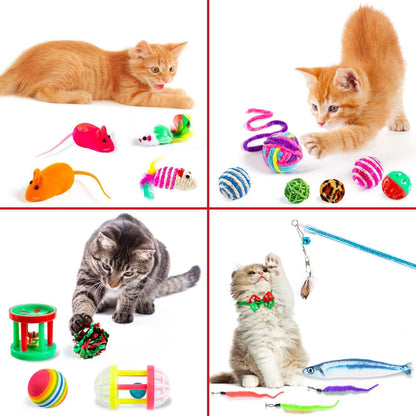 Rorchio Adventskalender Katzen Spielzeug Federstab Fisch Maus Ball Glocke