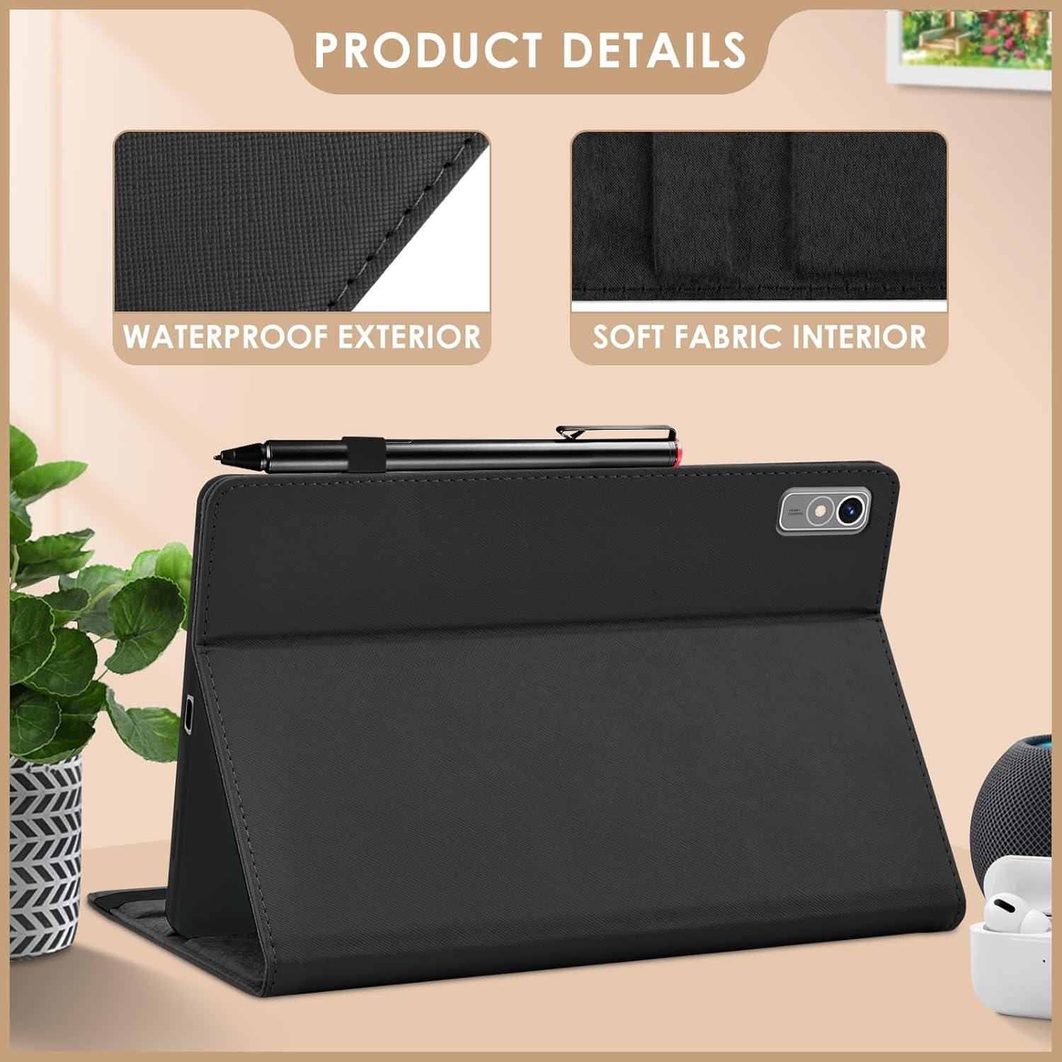Schwarze Lederhülle für Lenovo Tab P11 11,5 Zoll 2022 Flip Case