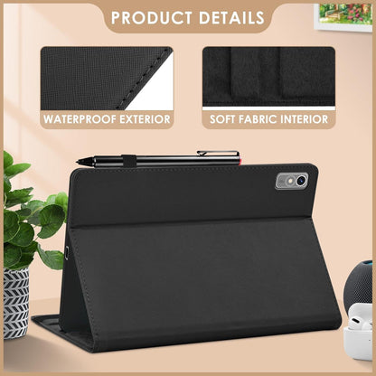 Schwarze Lederhülle für Lenovo Tab P11 11,5 Zoll 2022 Flip Case