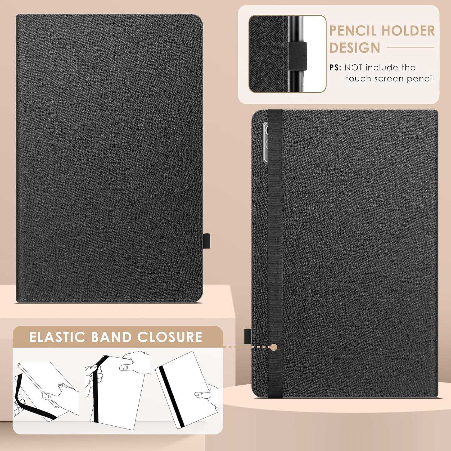 Schwarze Lederhülle für Lenovo Tab P11 11,5 Zoll 2022 Flip Case