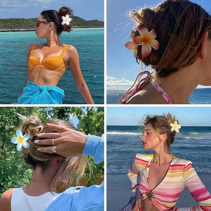 6er Set Blumen Haarspangen groß Rutschfest Acryl Haarklammern für