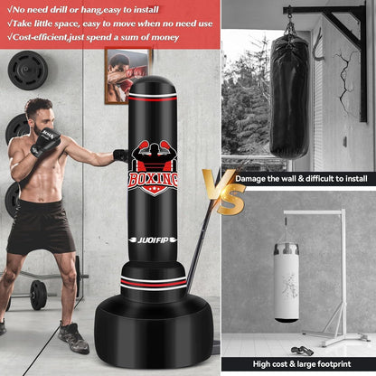 Boxsack Stehend 180cm- Punching Boxing Bag Boxhandschuhen Luftpumpe MMA