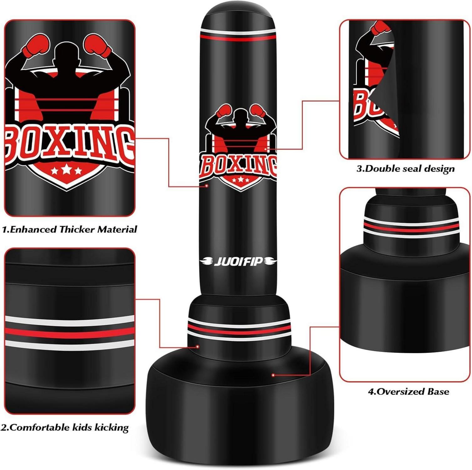 Boxsack Stehend 180cm für Erwachsene inkl. Boxhandschuhen & Luftpumpe