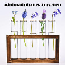 Cieex Reagenzglas Blumenvase Set mit Holzständer - Modernes