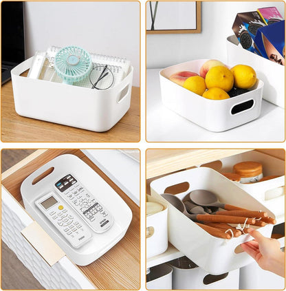 10er Set Aufbewahrungsboxen Kunststoff 20cm Klein Organizer Körbe Weiß Grey