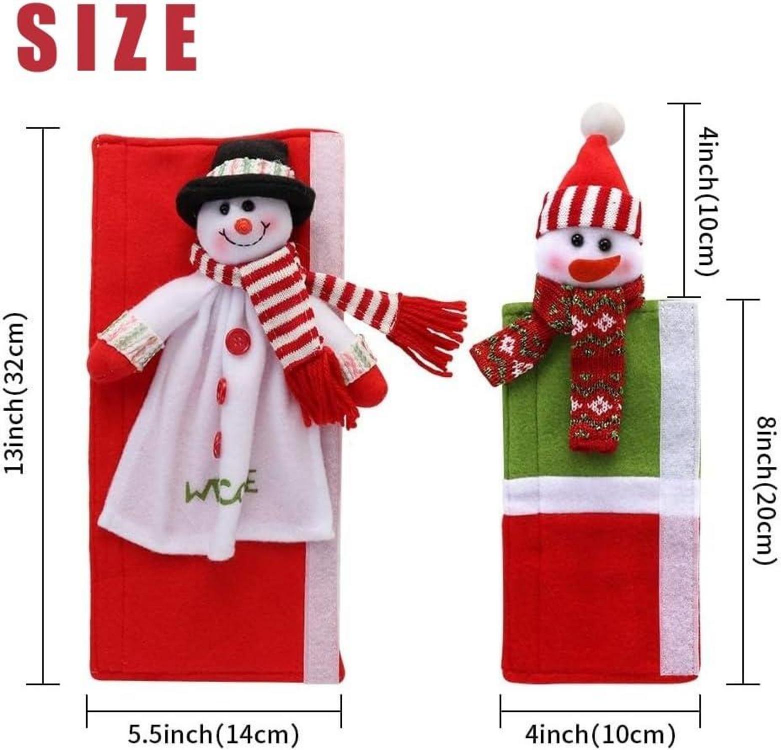 Weihnachts Kühlschrank Griffabdeckungen Schneemann-Design 4 Stile 32cm Vliesstoff