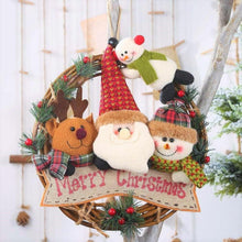 Weihnachts Puppenkranz Rattan 30CM Elch Weihnachtsmann Schneemann