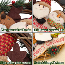 Weihnachts Puppenkranz 30CM mit Elch Schneemann