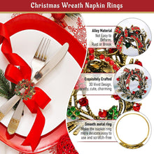 Weihnachts Serviettenringe Gold mit Strass, Tischdekoration
