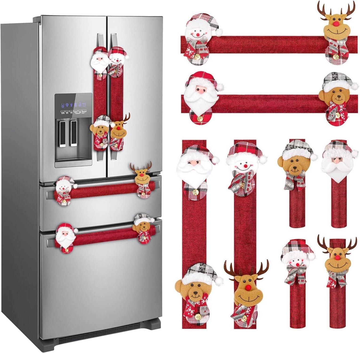 8er Set Weihnachts Kühlschrank Griffabdeckungen 38cm Vliesstoff