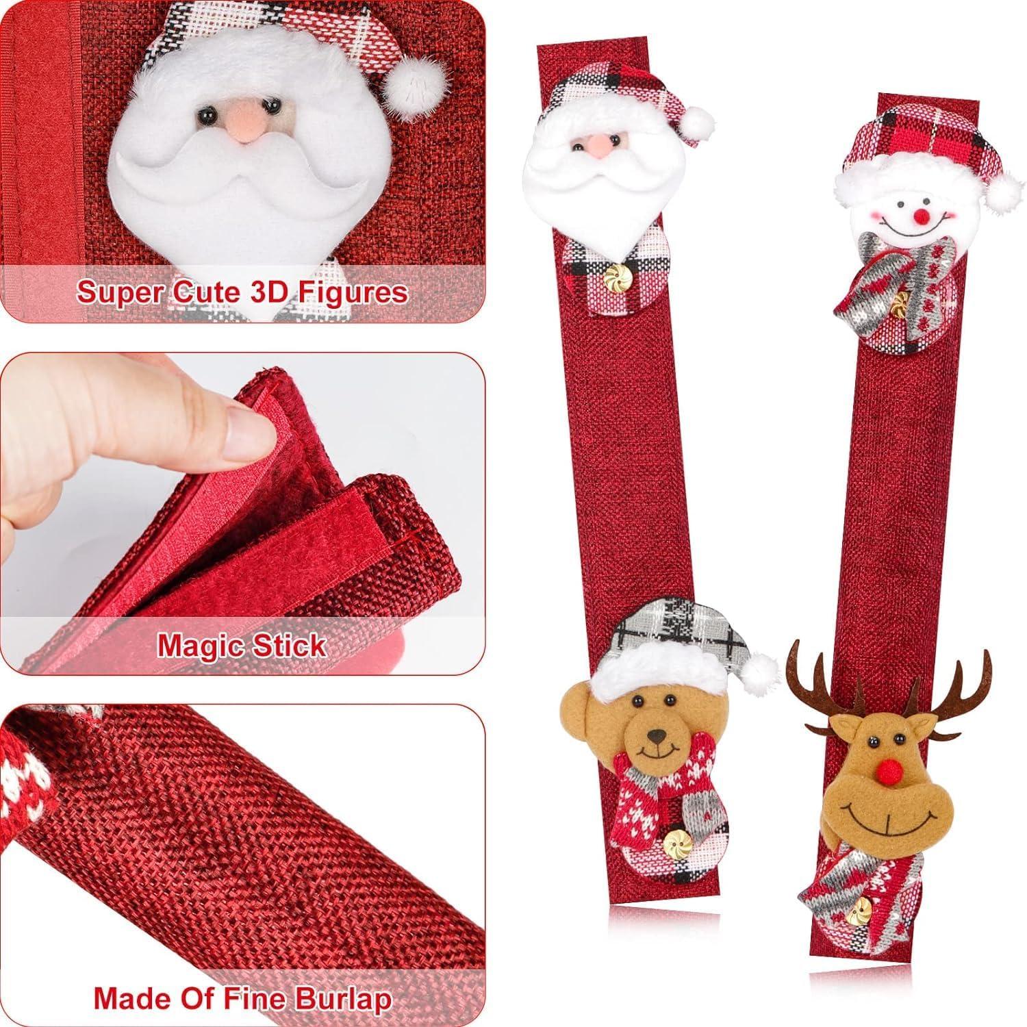 8 Weihnachts Kühlschrank Griffabdeckungen 38CM Vliesstoff 3D