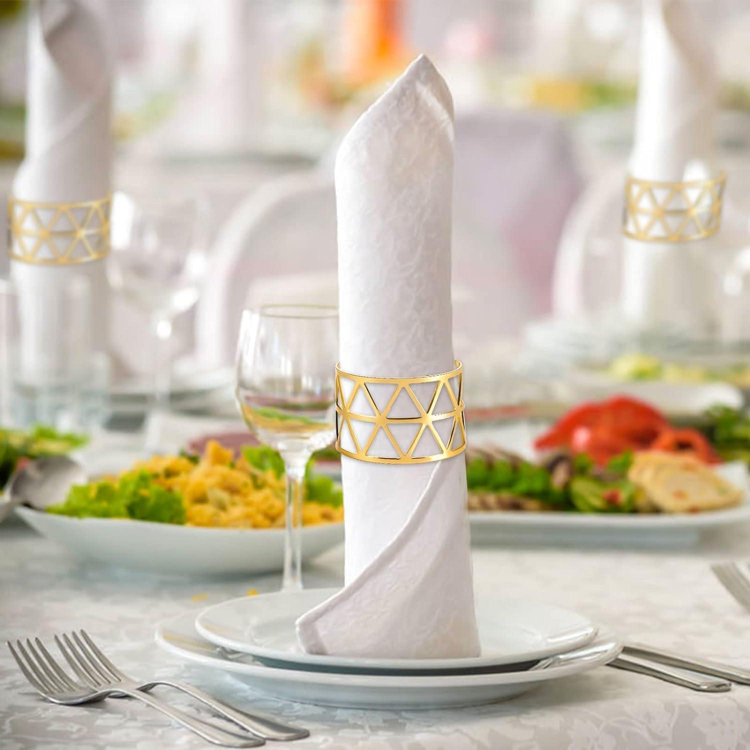 Goldene Serviettenringe 12 Stück 4,5cm Weihnachtsdeko Festtafel