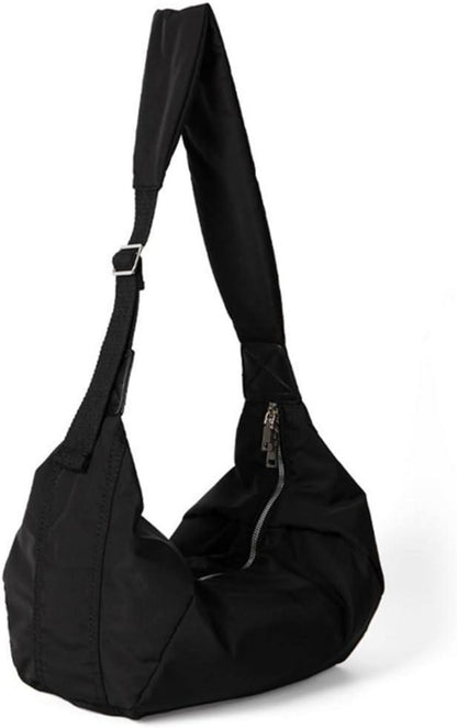Große Kapazität Umhängetasche Nylon Crossbody Bag Schwarz
