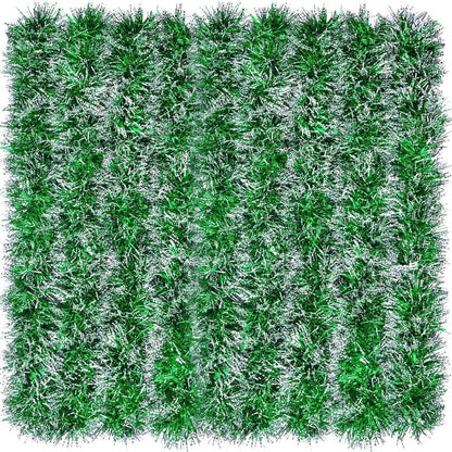 10m Weihnachts Lametta Girlande Grüne Glitzernde Frostspitze