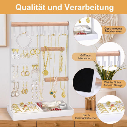 Schmuckständer mit Tablett für Halsketten, Armbänder, Ringe